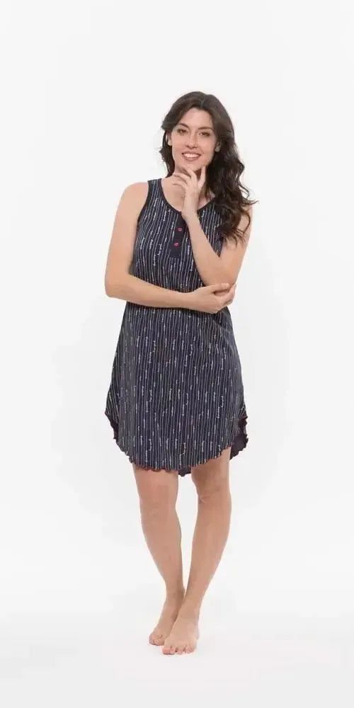Camicia da notte calibrato donna Jersey spalla larga Gary puro cotone R55098CONF