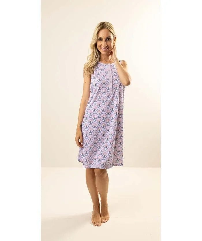Camicia da notte calibrato donna Jersey spalla larga Gary puro cotone Z55108CONF