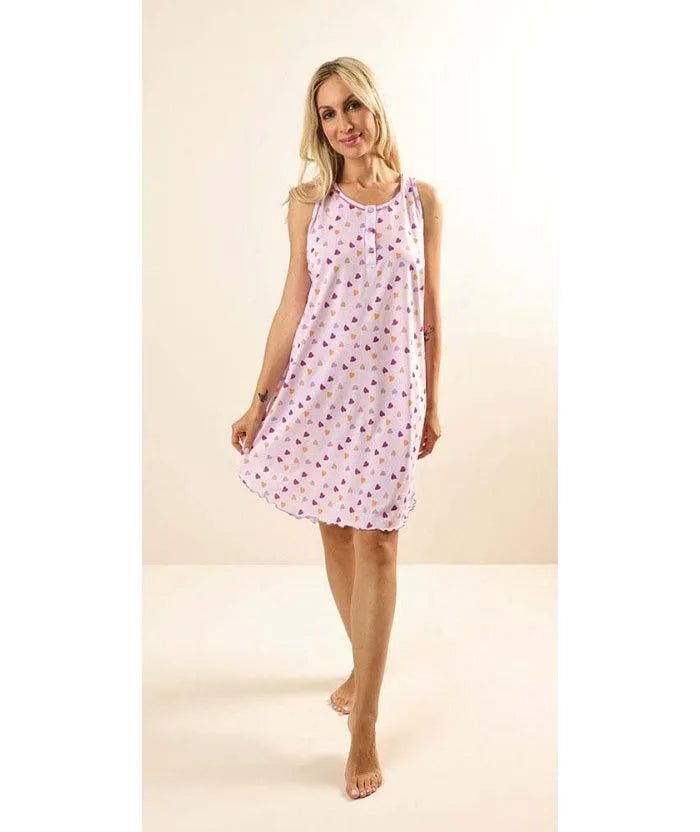 Camicia da notte calibrato spalla larga donna Jersey Gary Z55088CONF