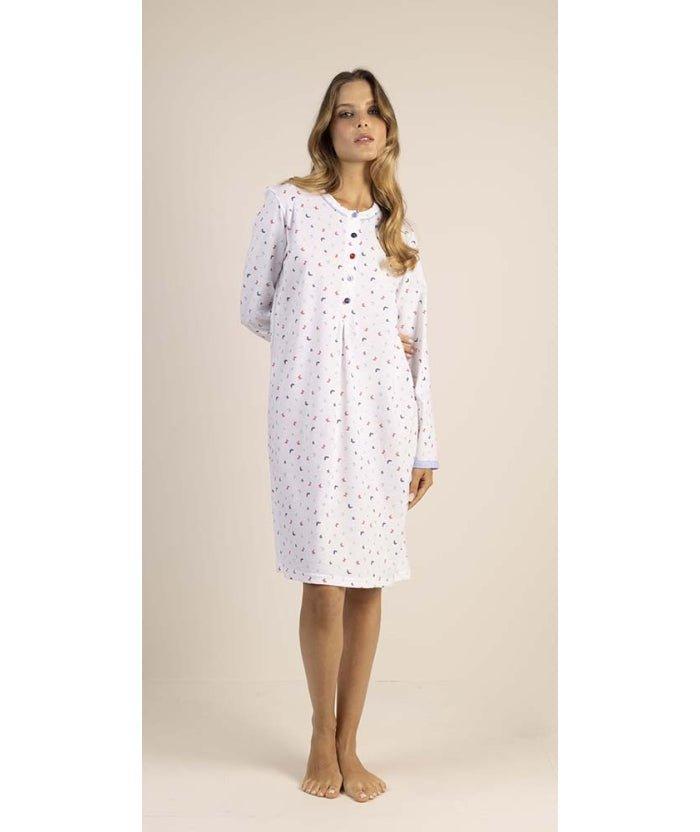 Camicia da notte conformato donna Jersey serafino Gary puro cotone 5357CONF