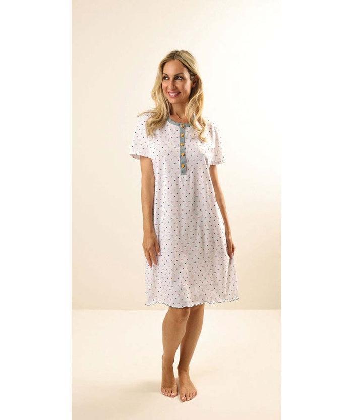 Camicia da notte conformato donna Jersey serafino mezza manica Gary puro cotone Z55009CONF
