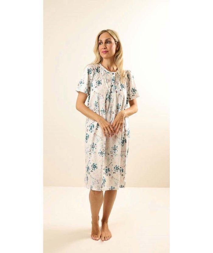Camicia da notte conformato donna Jersey serafino mezza manica Gary puro cotone Z55056CONF