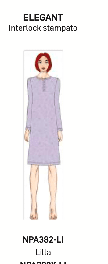 Camicia da notte donna Nottingham serafino caldo cotone interlock NPA382