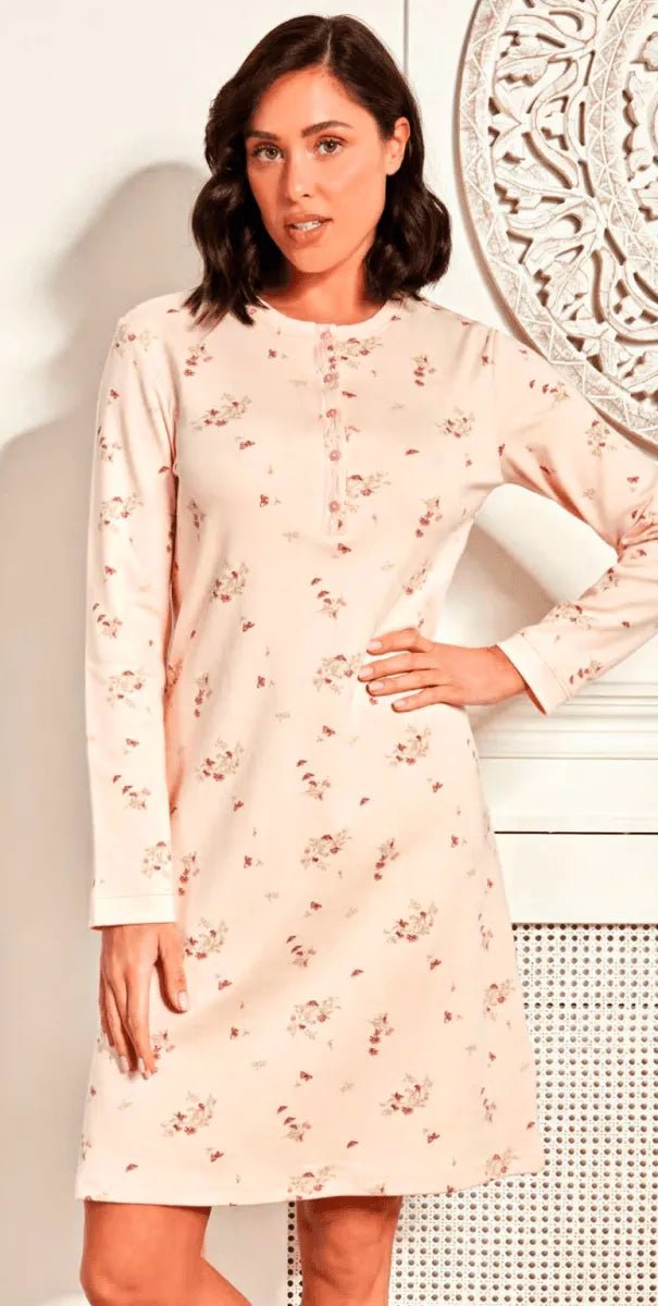 Camicia da notte donna Nottingham serafino caldo cotone interlock NPA382
