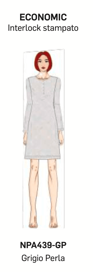 Camicia da notte donna Nottingham serafino caldo cotone interlock NPA439