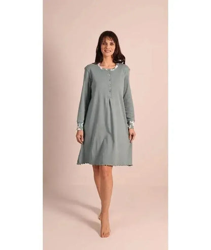 Camicia da notte donna calibrato invernale collo serafino interlock Gary 5098CONF