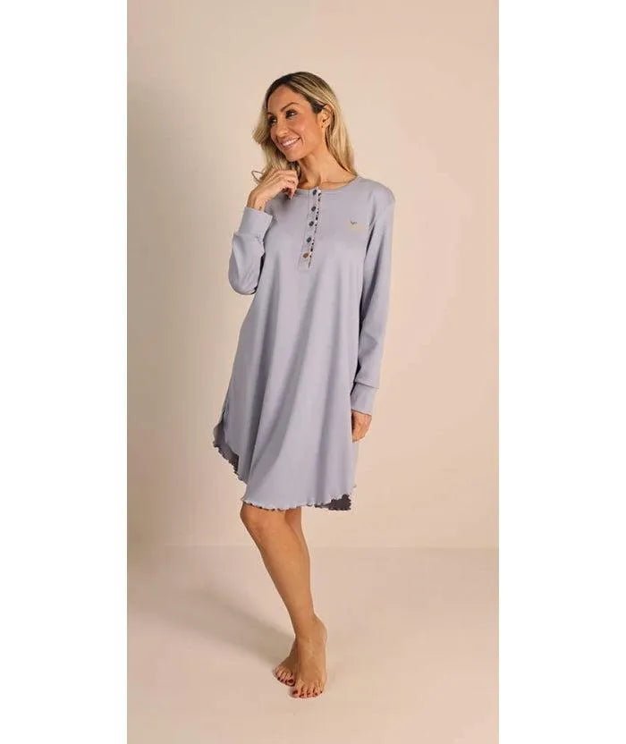 Camicia da notte donna serafino invernale interlock Gary 5092