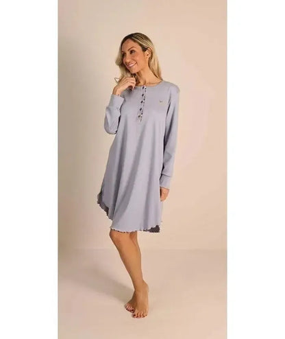 Camicia da notte donna serafino invernale interlock Gary 5092