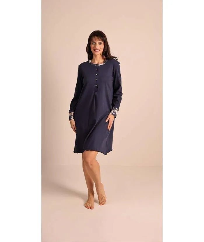 Camicia da notte donna serafino invernale interlock Gary 5098