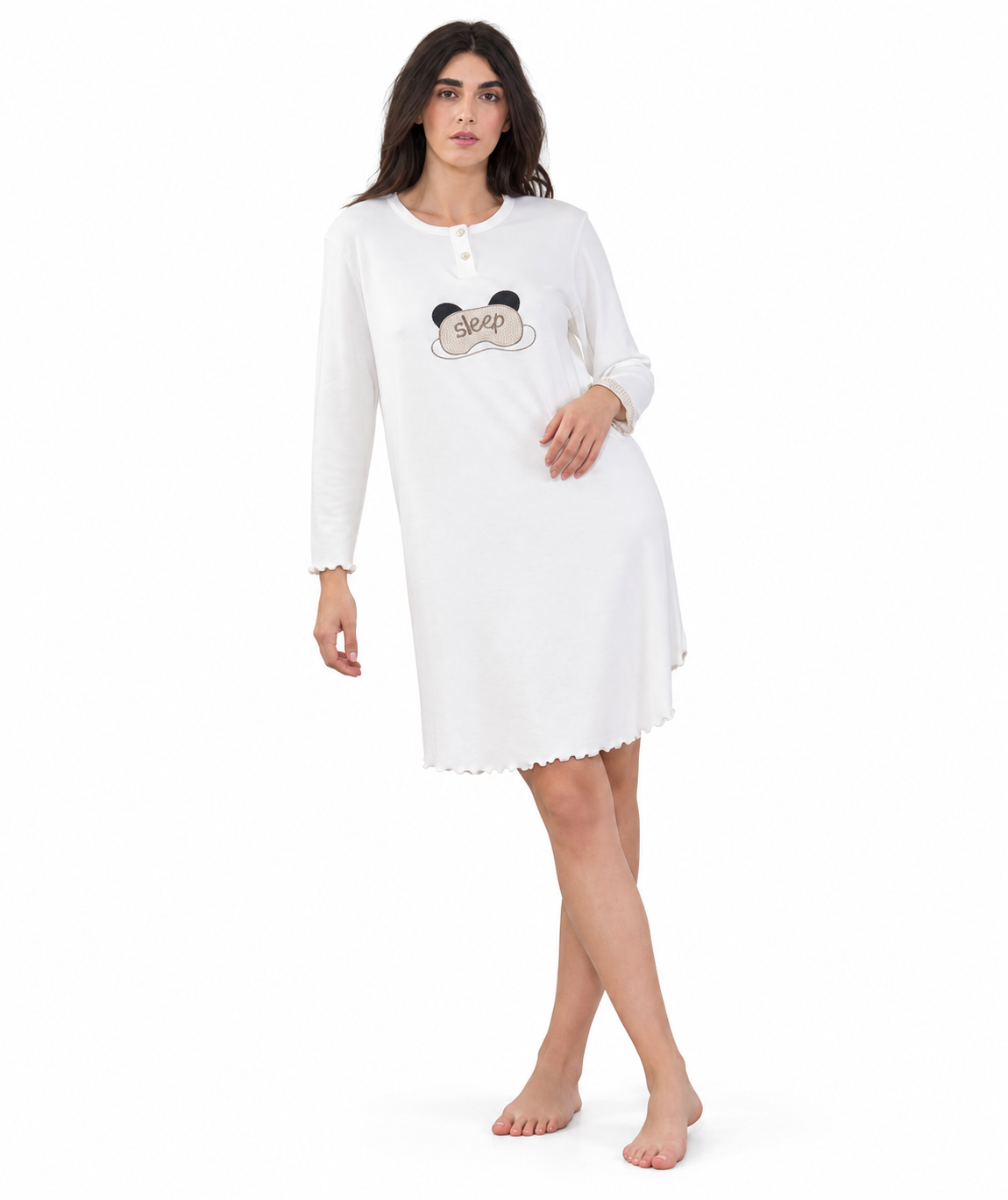 Camicia da notte donna serafino invernale interlock Gary 5458