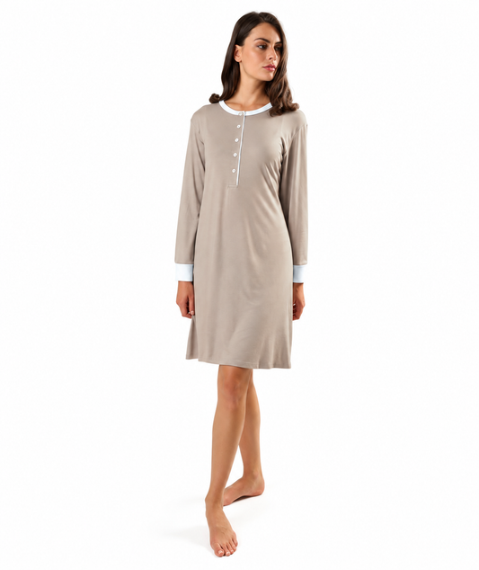 Camicia da notte donna serafino invernale interlock Gary 5579