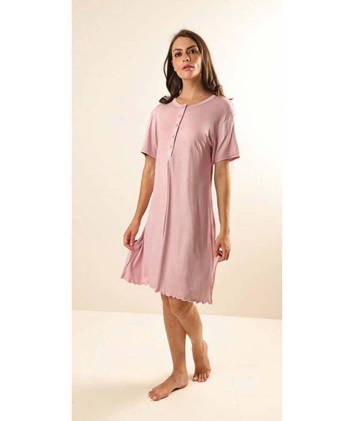 Camicia da notte in viscosa mezza manica serafino donna Jersey Gary Z55157