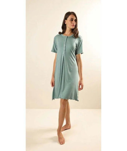 Camicia da notte in viscosa mezza manica serafino donna Jersey Gary Z55157