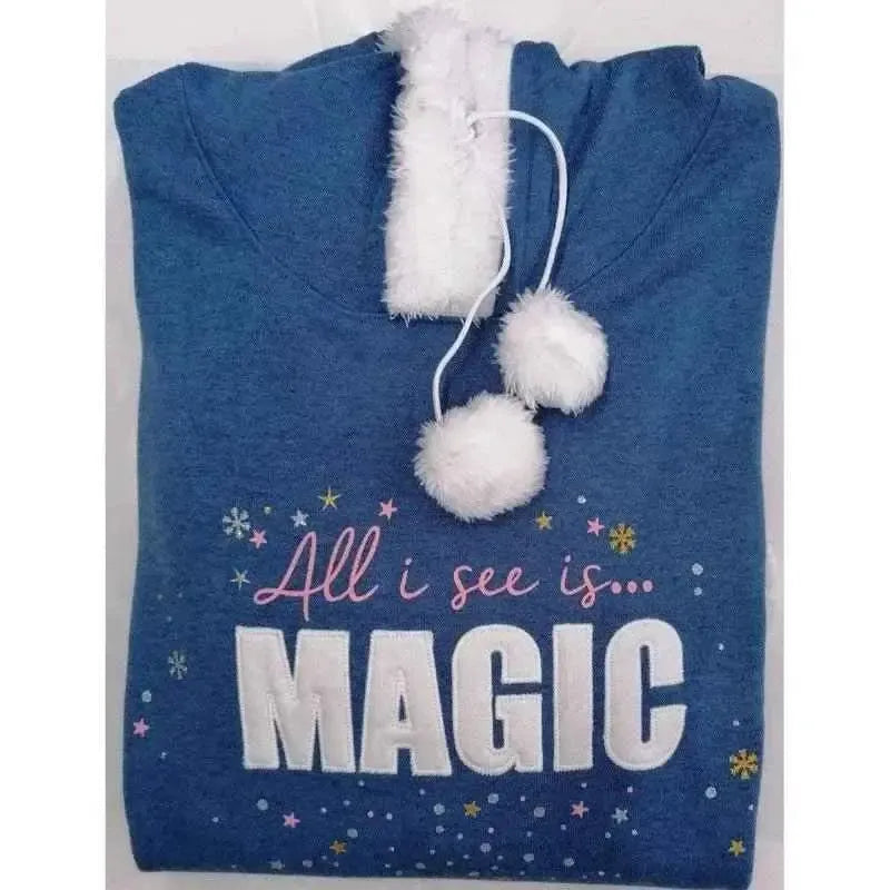 Camicia da notte maxi maglia felpa donna cotone Venere Double Canotta 9620