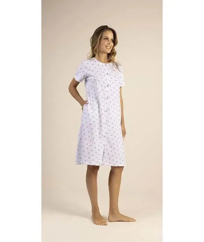 Camicia da notte mezza manica aperta donna Jersey Gary 5327