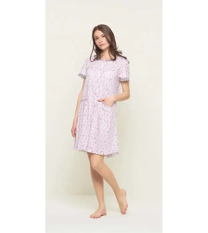 Camicia da notte mezza manica aperta donna Jersey Gary U55077