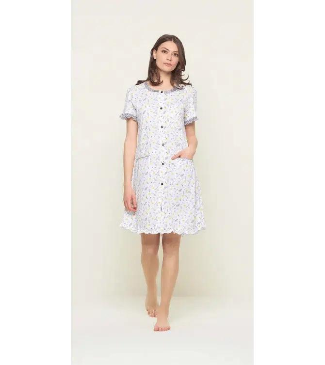 Camicia da notte mezza manica aperta donna Jersey Gary U55077