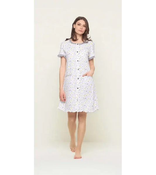 Camicia da notte mezza manica aperta donna Jersey Gary U55077