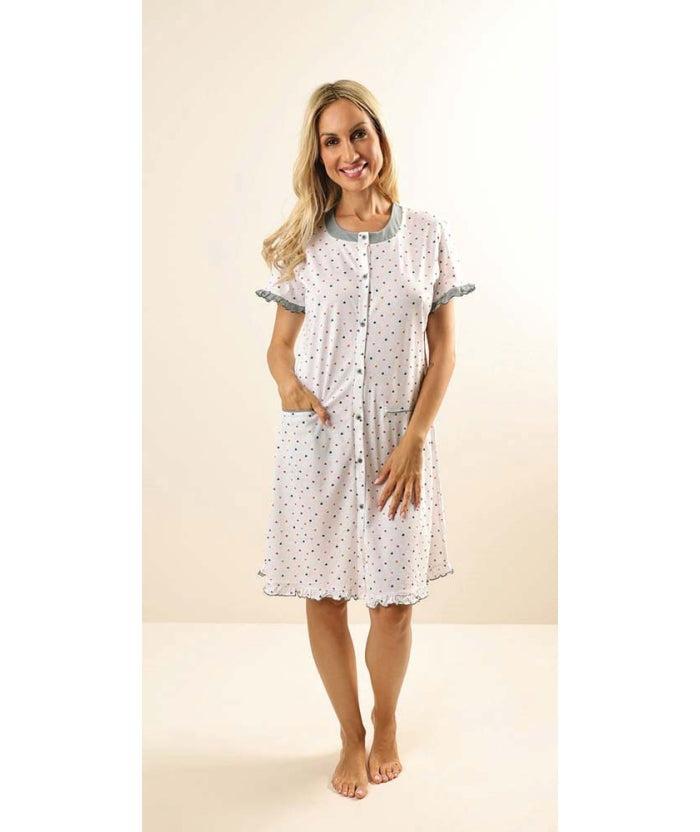 Camicia da notte mezza manica aperta donna Jersey Gary Z55011