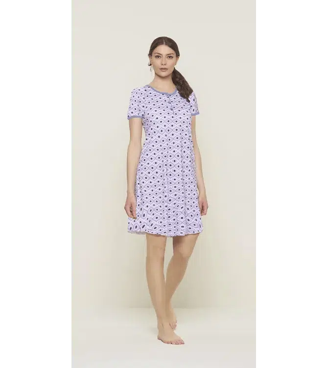 Camicia da notte mezza manica donna Jersey Gary U55104