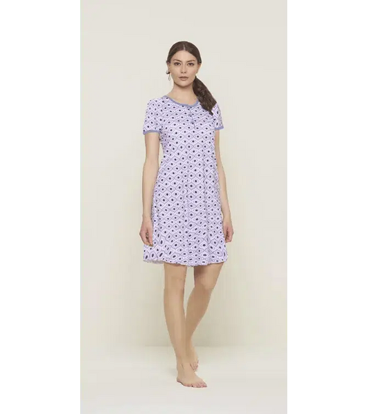 Camicia da notte mezza manica donna Jersey Gary U55104