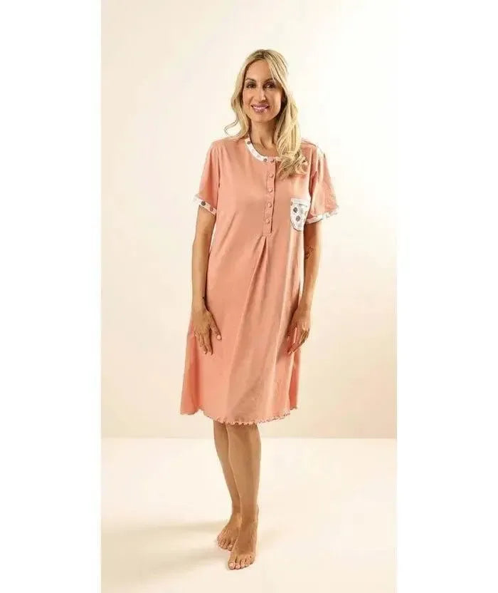 Camicia da notte mezza manica donna Jersey Gary Z55047