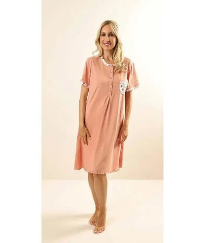 Camicia da notte mezza manica donna Jersey Gary Z55047