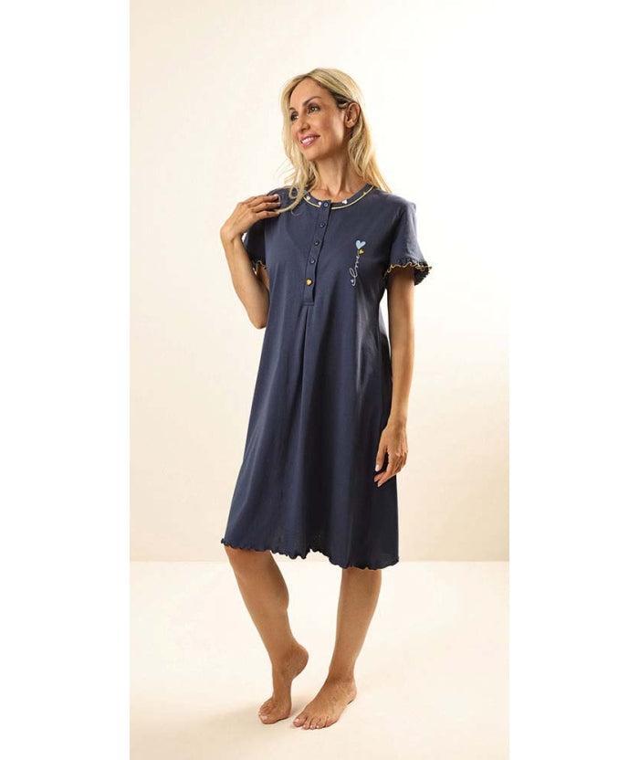 Camicia da notte mezza manica donna Jersey Gary Z55087