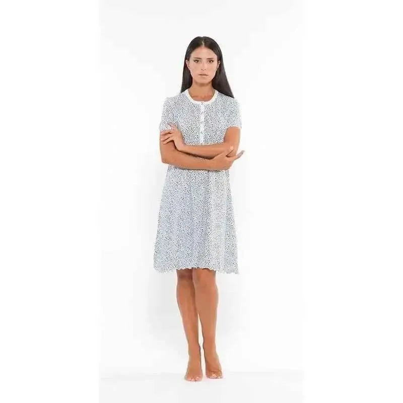Camicia da notte mezza manica donna Jersey serafino Gary L55105