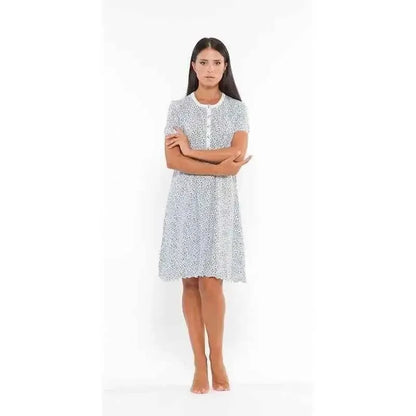 Camicia da notte mezza manica donna Jersey serafino Gary L55105