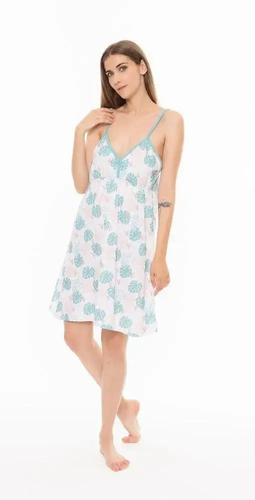 Camicia da notte spallina donna Jersey Gary P55077