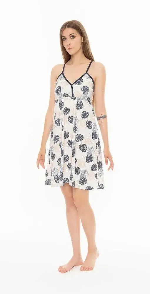 Camicia da notte spallina donna Jersey Gary P55077