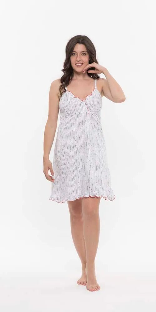 Camicia da notte spallina donna Jersey Gary R55099