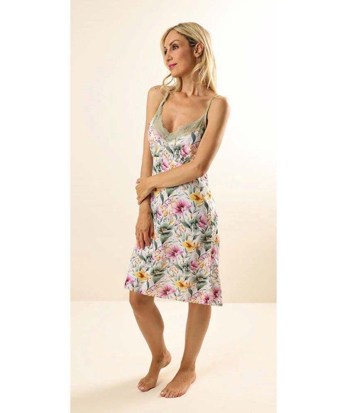 Camicia da notte spallina stretta donna Jersey Gary Z55078