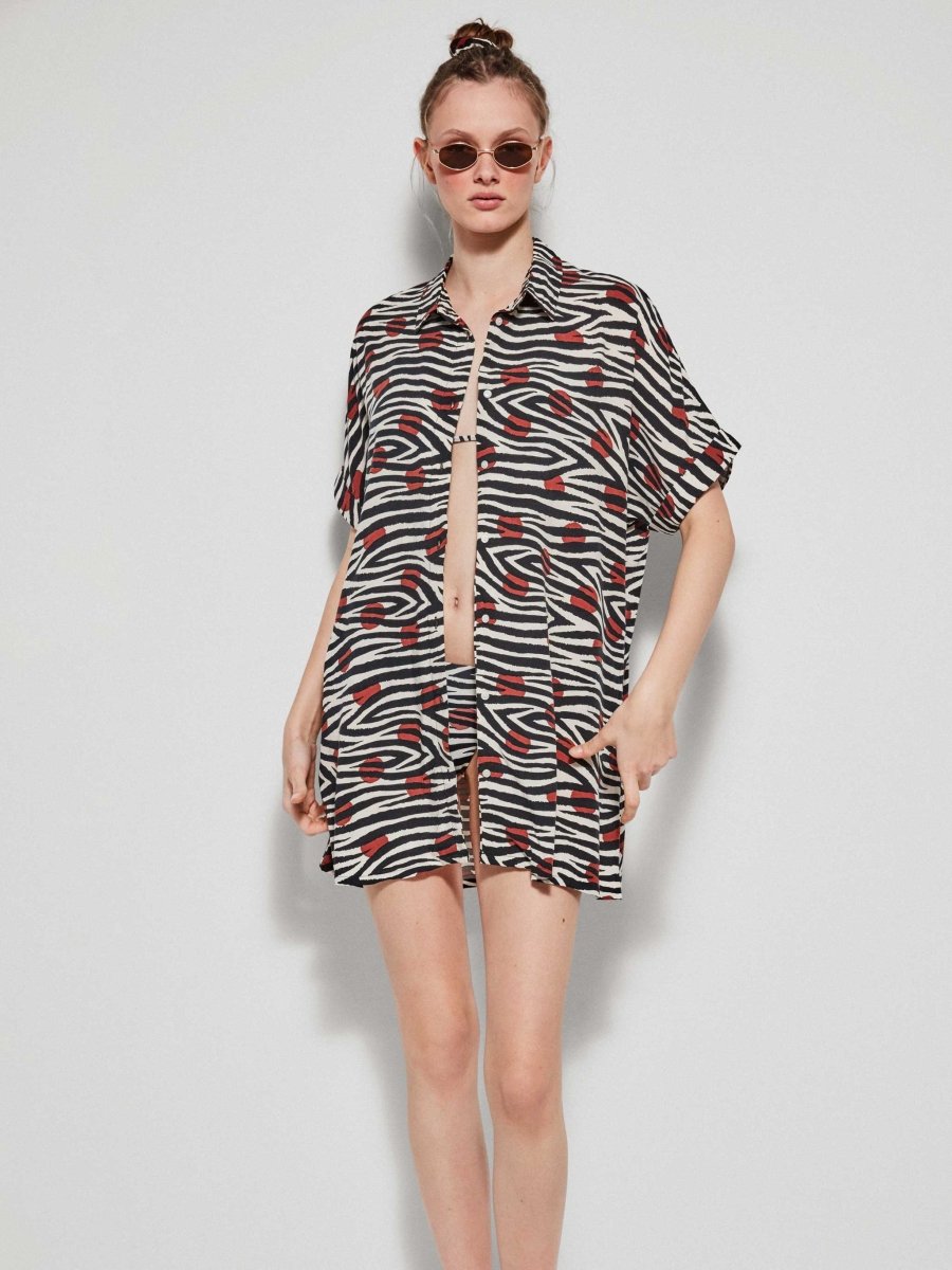 Camiciola abito da bagno copricostume viscosa Gisela 40021