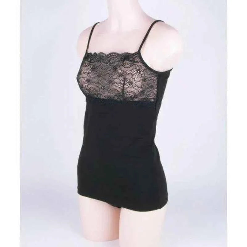 Canotta donna RossoPorpora in pizzo DR670