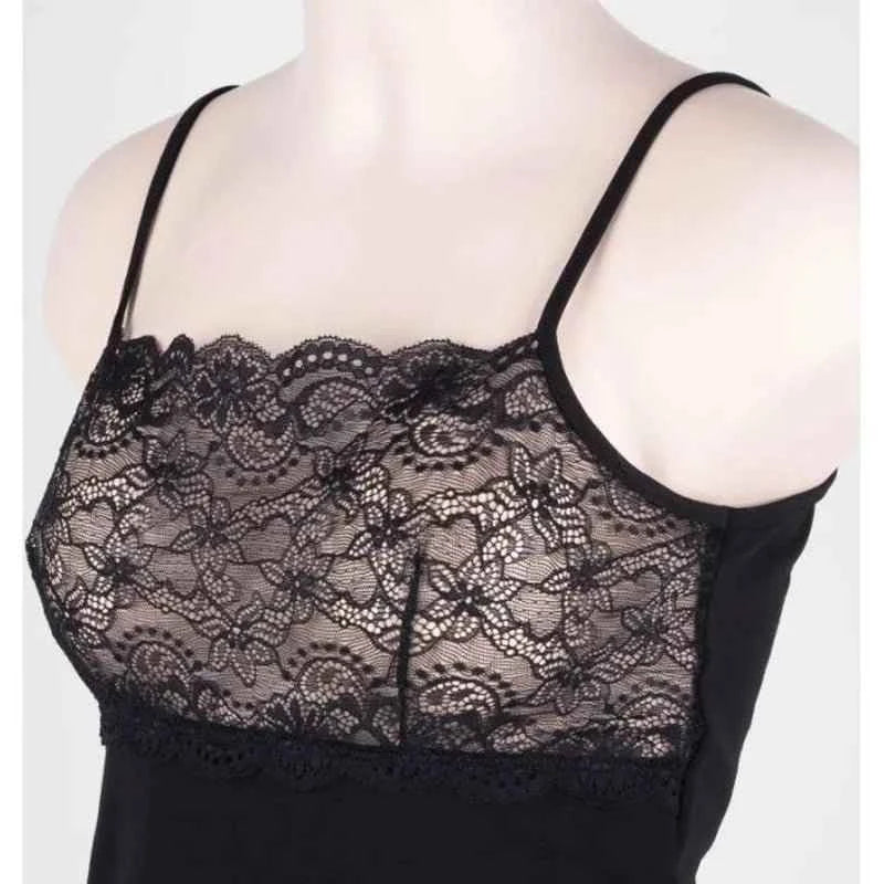 Canotta donna RossoPorpora in pizzo DR670