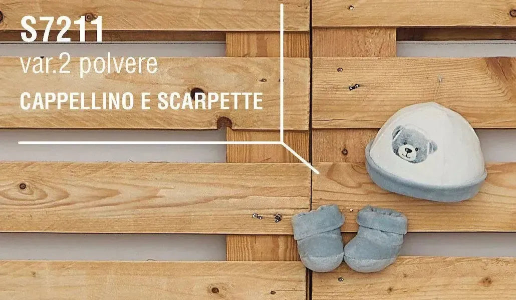 Cappellino con scarpette neonato in ciniglia Gary S7211