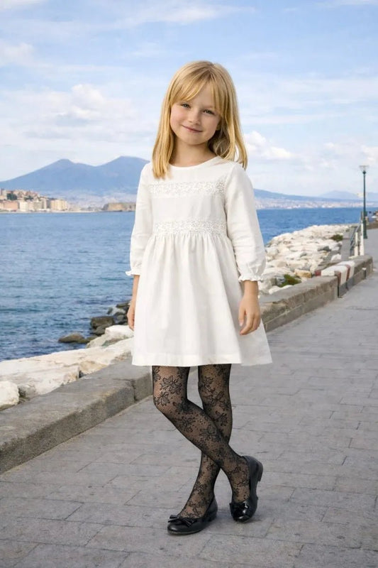 Collant bambina effetto pizzo floreale Vignoni 3714
