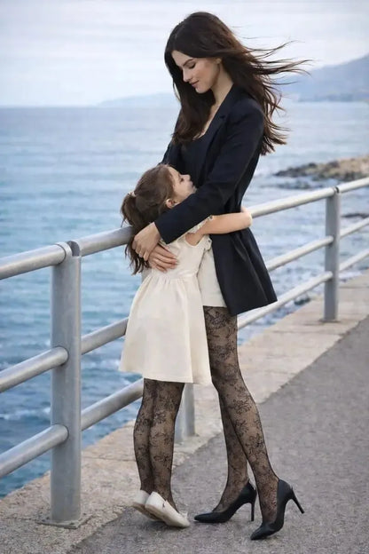 Collant donna effetto pizzo floreale Vignoni 3714