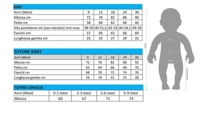 Completino clinico Neonato ciniglia a coste Gary 7222