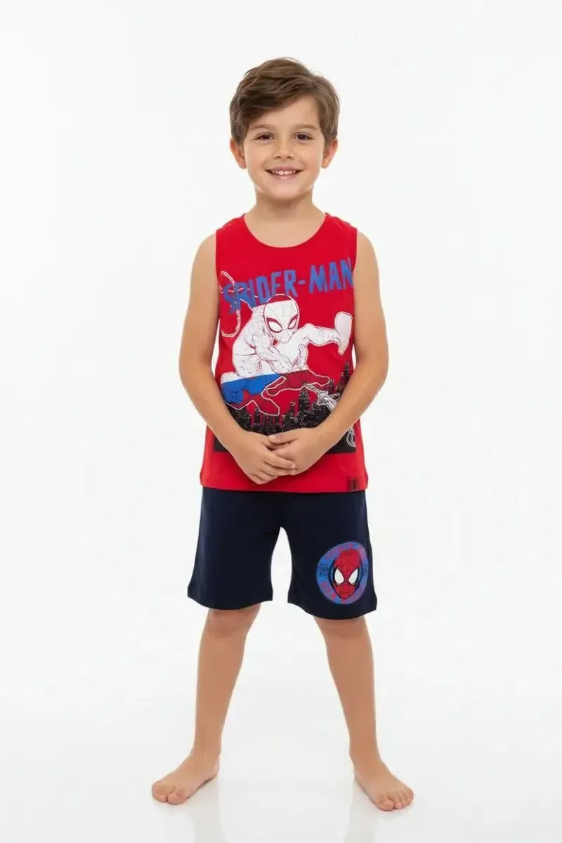 Completo canotta cotone Spiderman bambino MV72M7753