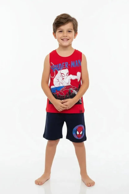 Completo canotta cotone Spiderman bambino MV72M7753