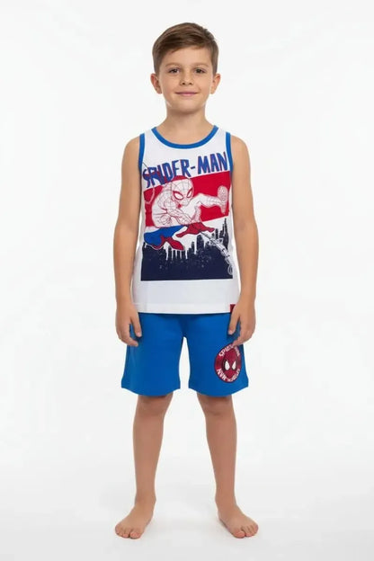Completo canotta cotone Spiderman bambino MV72M7753