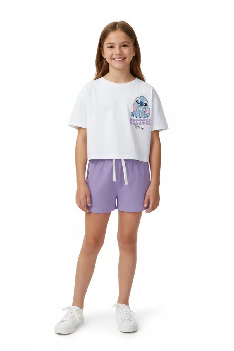Completo corto cotone Lilo&Stitch bambina DY78L3055