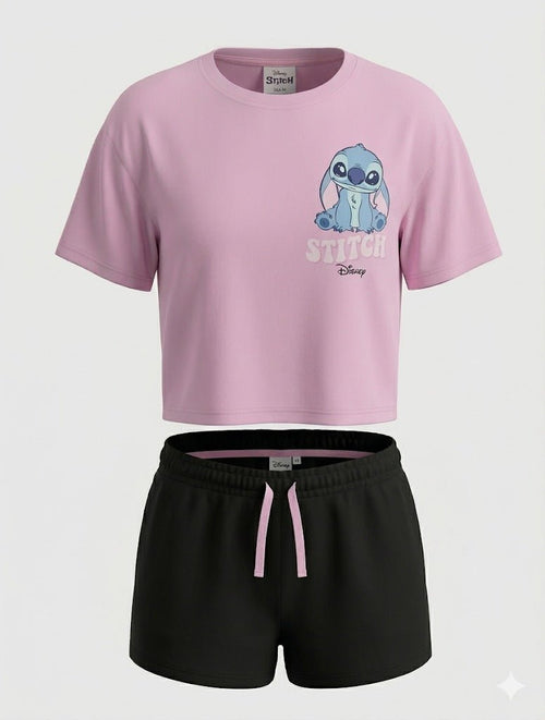 Completo corto cotone Lilo&Stitch bambina DY78L3055