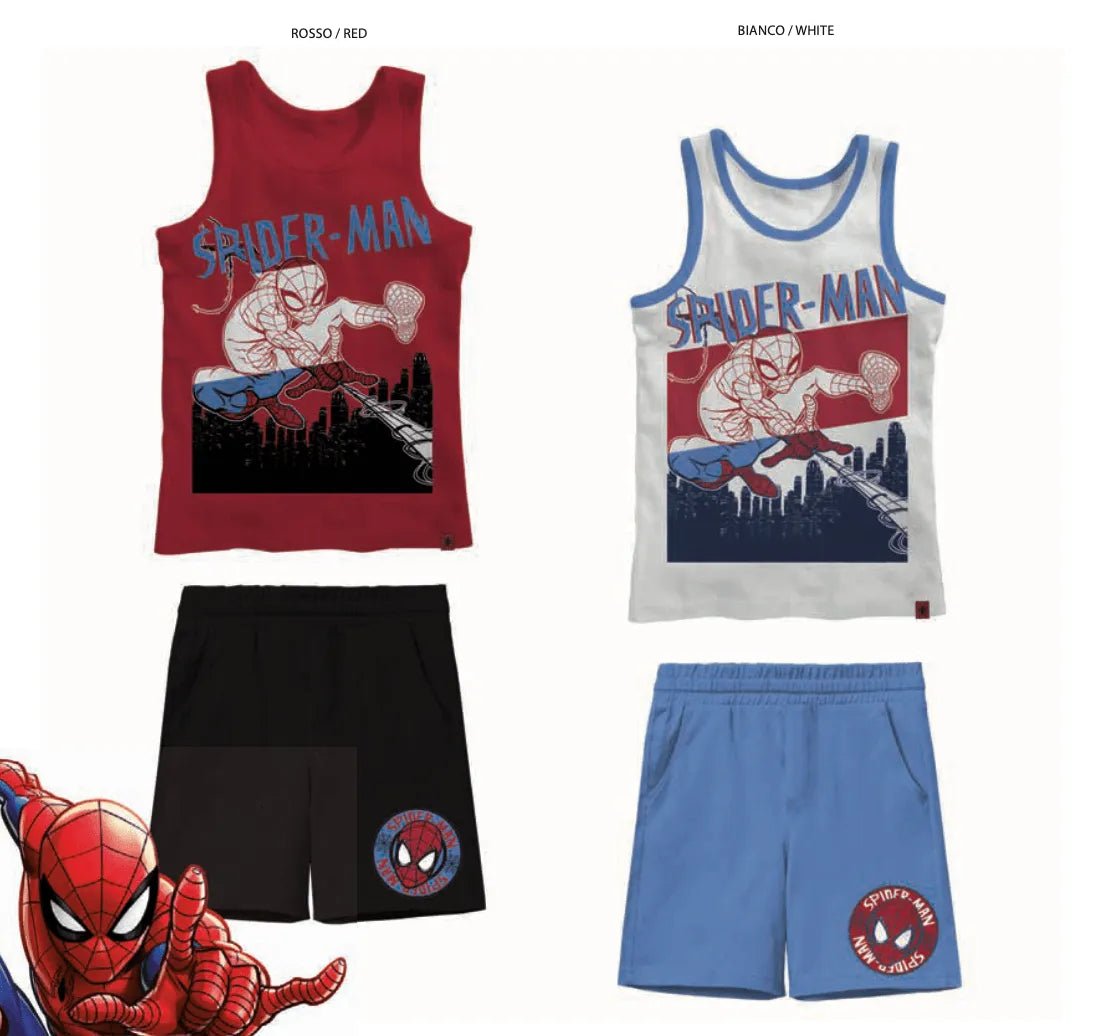 Completo corto cotone Spiderman bambino MV72M7753