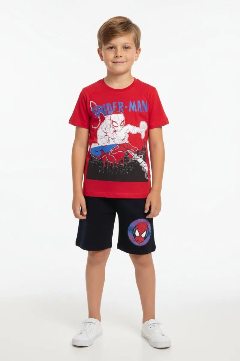 Completo corto cotone Spiderman bambino MV72M7781