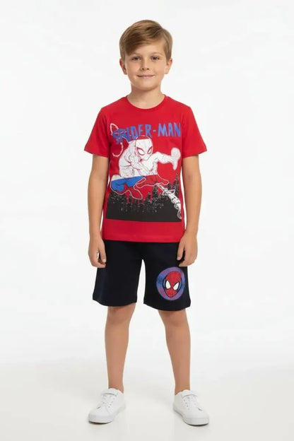 Completo corto cotone Spiderman bambino MV72M7781