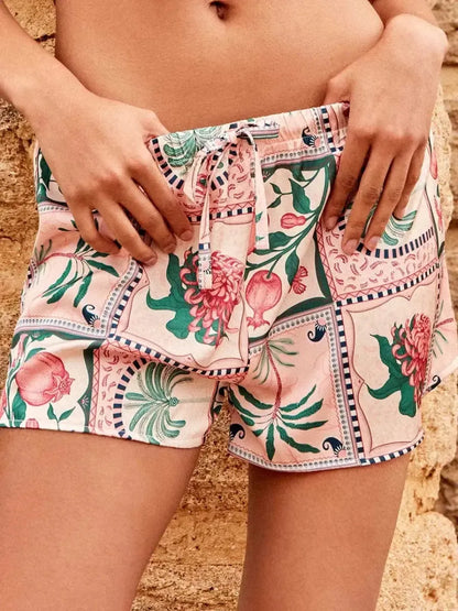 Completo corto donna mezza manica aperta short in raso Gisela 20391/20493